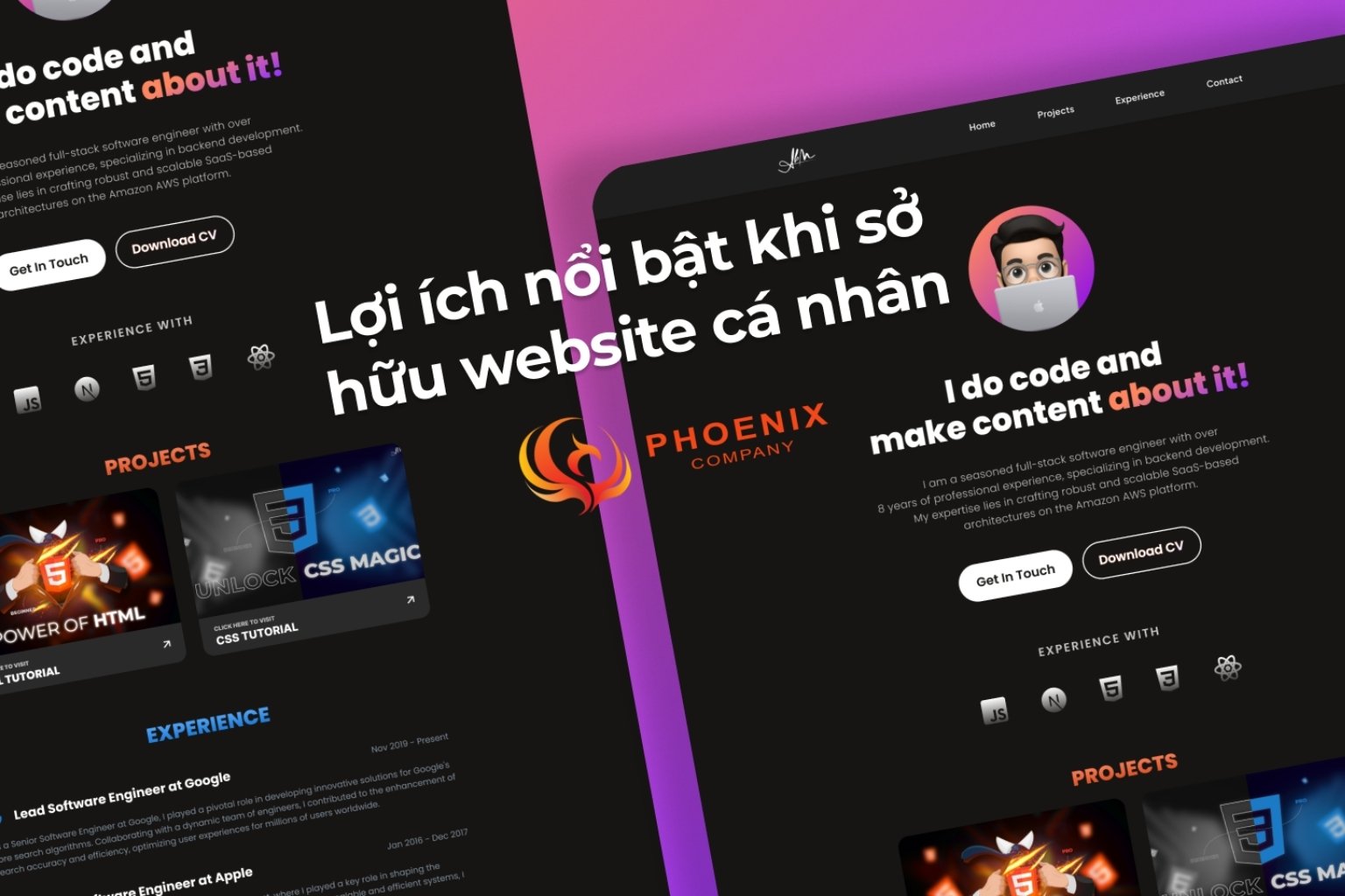 Lợi ích nổi bật khi sở hữu website cá nhân: tăng uy tín, xây dựng thương hiệu, và kết nối dễ dàng với khách hàng